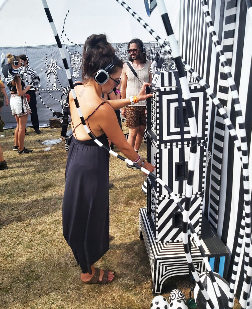 Lady playing the Riddle of Switches